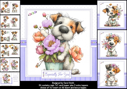 cup1447001_1209 - 7x7 quirky dog birthday wishes choice of four mini kit