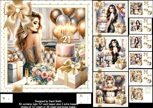 cup1448188_1209 - 7x7 Sweet 21st birthday wishes choice of four mini kit