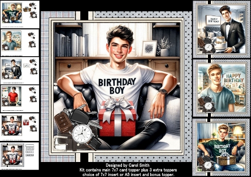 7x7 Special birthday boy wishes choice of four mini kit