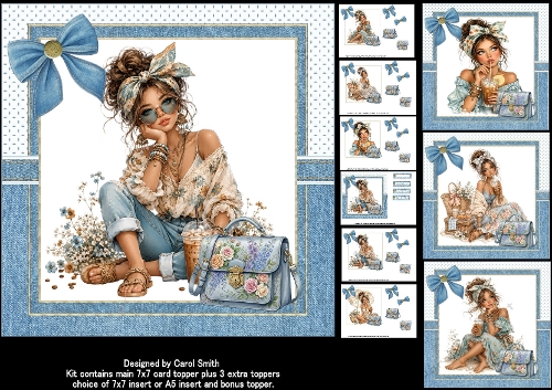 7x7 Sweet denim girl choice of four mini kit