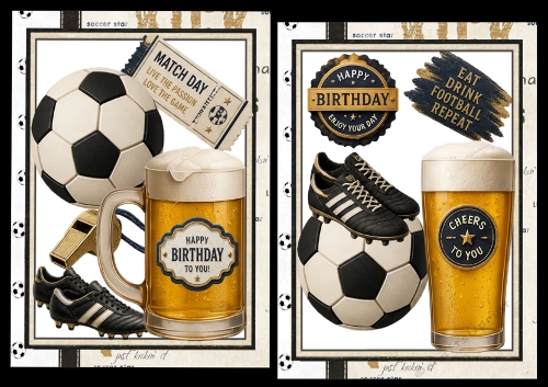 A5 Football and beer cheers choice of two mini kit