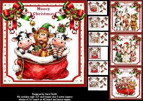 7x7 Mooey Christmas wishes choice of four mini kit