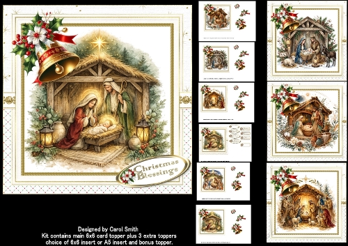 6x6 Blessed Nativity choice of four mini kit
