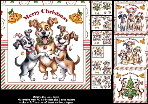 7x7 Merry Woofmas choice of four mini kit