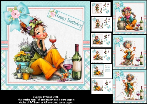 7x7 Birthday wine choice of four mini kit