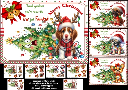 A5 Oh dear the Christmas tree fainted choice of four mini kit