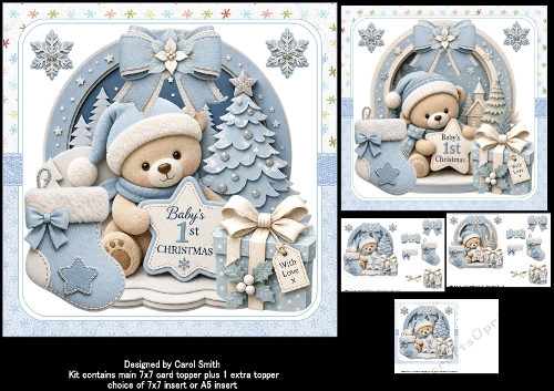 7x7 Baby boys first Christmas choice of two mini kit