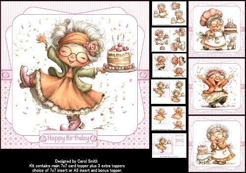 7x7 Fun seniors birthday wishes choice of four mini kit