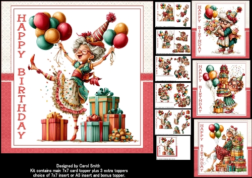 7x7 Fun seniors birthday wishes 2 choice of four mini kit