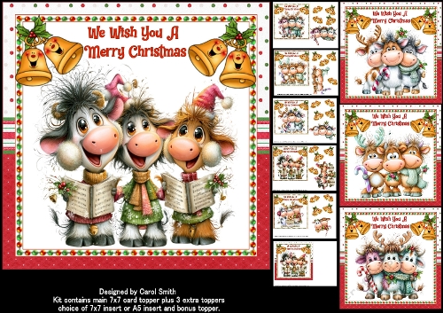 7x7 Heifer Christmas wishes choice of four mini kit