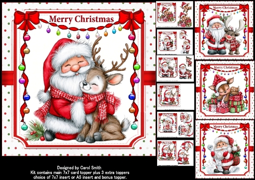 7x7 Santa and his cute friend choice of four mini kit