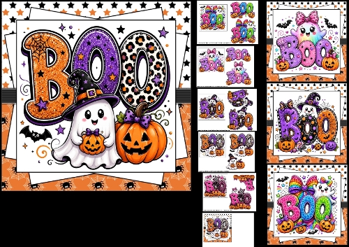 6x6 Halloween BOO choice of four mini kit