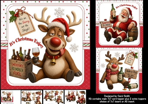 7x7 Drunken reindeer games choice of three mini kit 