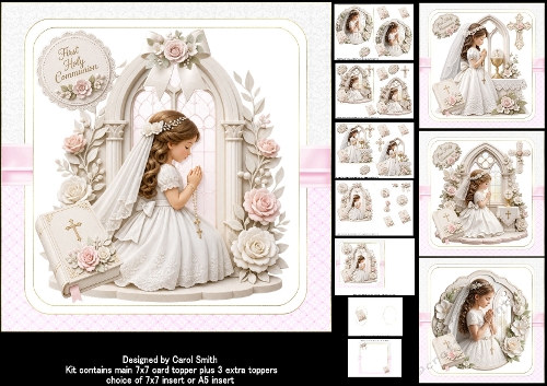 7x7 First holy communion girl choice of four mini kit