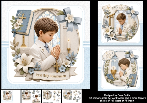 7x7 First holy communion boy choice of three mini kit