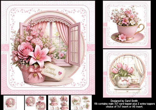 7x7 Floral wishes choice of three mini kit