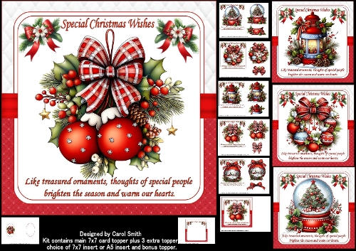 7x7 Treasured ornaments verse choice of four mini kit