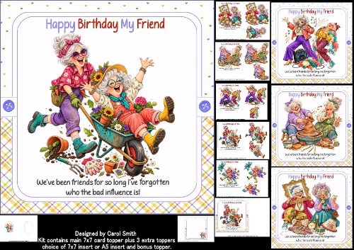 7x7 Special friends Birthday choice of four mini kit