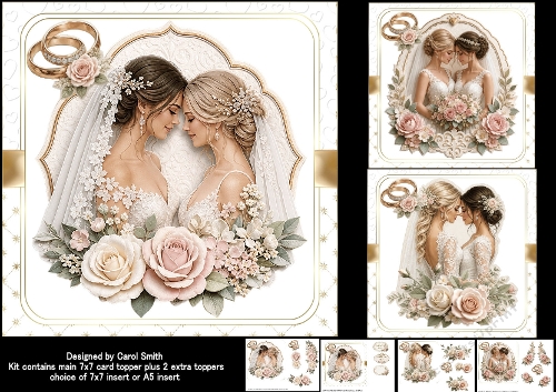7x7 Beautiful brides wedding wishes choice of three mini kit