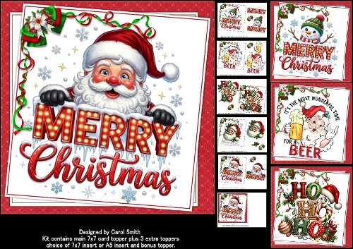 7x7 Merry Christmas choice of four mini kit