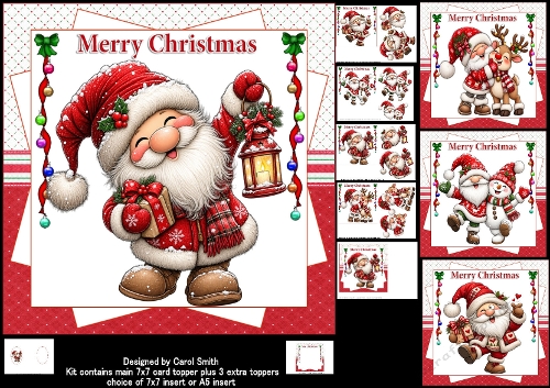 7x7 Santa Christmas wishes choice of four mini kit