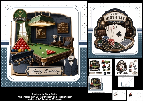7x7 Snooker or poker choice of two mini kit