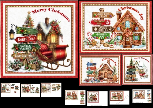 6x6 & A5 Santas workshop choice of four mini kit