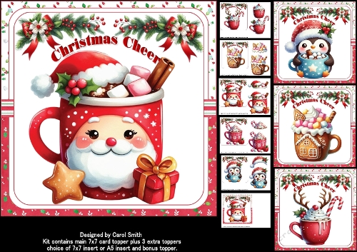 7x7 Hot Christmas cheer choice of four mini kit