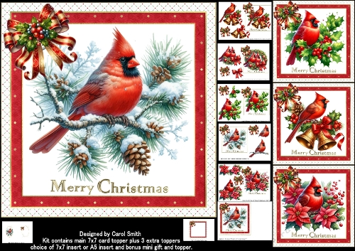 7x7 The Christmas cardinals choice of four mini kit