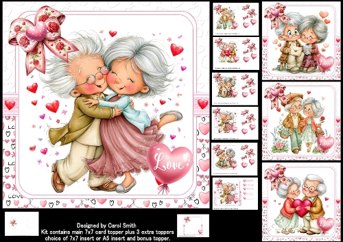 7x7 older couple Valentine/anniversary choice of four mini kit