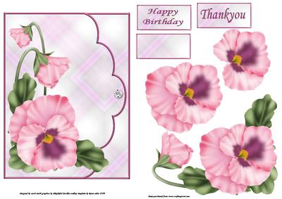 Spray of Pansies Envelope Card