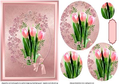 Framed Tulips Oval Pyramid
