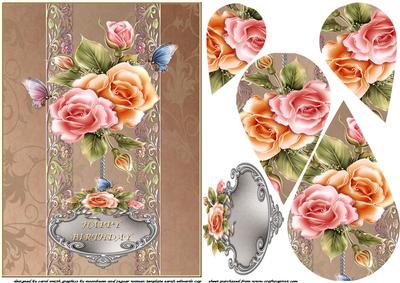Sweet Roses for Her Birthday Teardrop Pyramid