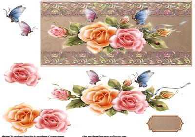 Sweet Roses and Butterflies Dl