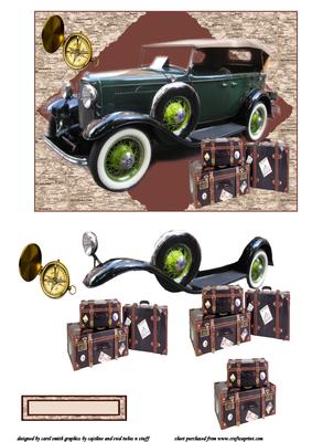 The Vintage Car Journey Decoupage