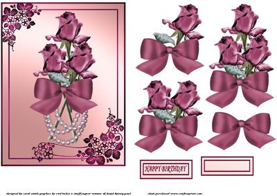 Spray of Dark Red Roses and Pearls