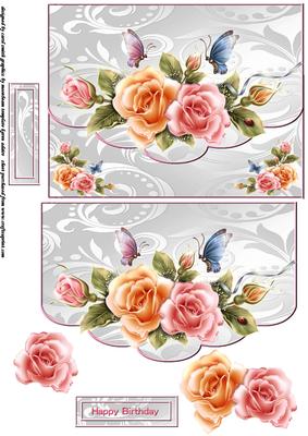 Beautiful Roses and Butterflies Envelope Front Quick Card