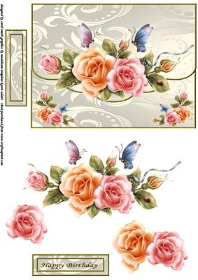 Beautiful Roses and Butterflies Envelope Front 2