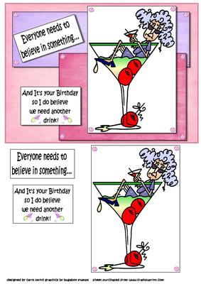 Stella's Sitting in the Cocktail Glass Quick Card