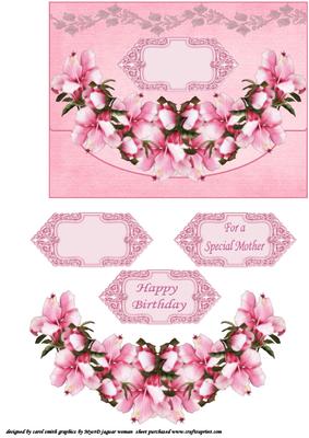 Delicate Floral Faux Envelope Decoupage
