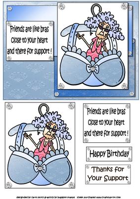 Stella Says Friends Are Like Bras Quick Card