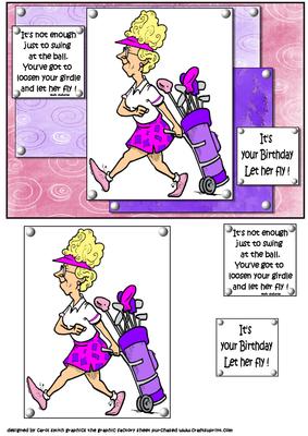 Milly Plays Golf on Her Birthday Quick Card