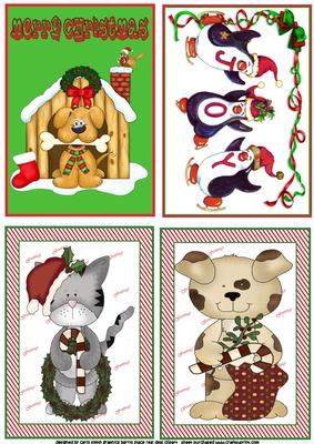 Set of 4 Mixed Christmas Toppers
