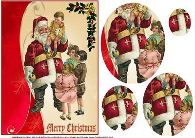 Vintage Christmas Santa Pyramid