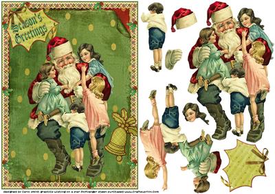 Vintage Christmas Lets Sit on Santa's Knee