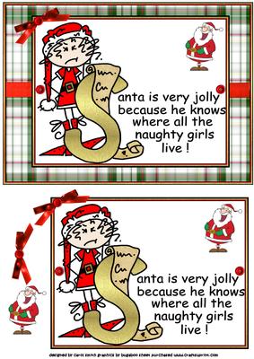 Crabby Cathy Knows Why Santa's Happy Quick Card