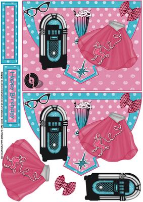 Malt Shop Melody 50s Style Faux Envelope