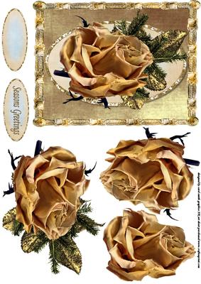 Antique Gold Christmas Rose