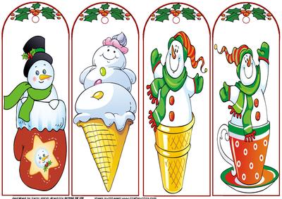 Set of Four Christmas Bookmarks