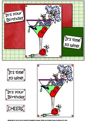Stella Says It's Tme to Wine, Quick Card
